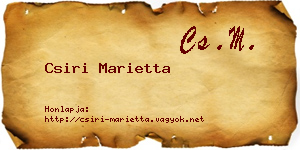 Csiri Marietta névjegykártya